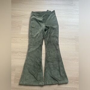 Aerie Olive Corduroy Flared Leggings